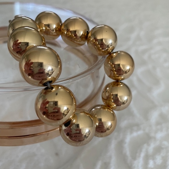 Clear Acrylic Bag Gold Bead Handle - Picture 3 of 4